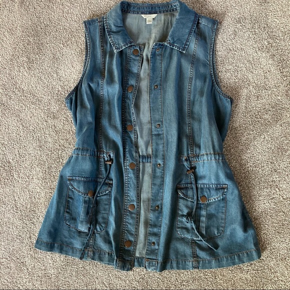 lightweight denim vest